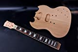 1 set chitarra kit Collo Della Chitarra 22fret 22 pollice Set in Corpo Chitarra Mogano Palissandro Chitarra Tastiera FAI DA ...