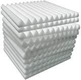 10 pannelli in schiuma fonoassorbente a cuneo, pannelli in schiuma acustica, 2,5 cm x 30,5 cm x 30,5 cm (bianco)