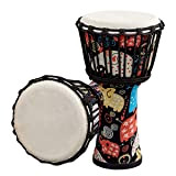 10 Pollici Portatile Djembe Drum Africano Djembe Hand Drum con Colorato Arte Modelli Percussione Strumento Musicale