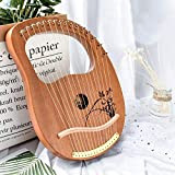 16 String Lyre Harp Mahogany Compensato Lye Harp Harp Harp Heptachord con borsa da trasporto, regalo for principianti Music Lovers ...