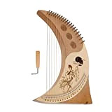 19 corde di legno di cedro arpa lira: 1 set luna lire arpa strumento con chiave sintonizzazione per gli amanti ...