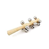 1pc Bambini Stick in legno 13 Jingle Bell Wood Hand Shake Bell Strument Rattles Toy
