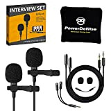 2 microfoni Set per doppia intervista - Microfono Lavalier doppio - Perfetto come Blogging Vlogging Interviste Microfono per iPhone 6, ...