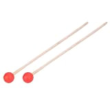 2 pezzi di rullanti, bastoncini di feltro martello tamburo bacchette in legno di acero per xilofono/timpano/rullanti(rosso)