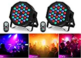 2 pezzi Faretto a LED con 36 LED Luce da palcoscenico Luce da festa RGB DMX512 con telecomando Luce da ...