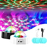 2 Pezzi Mini sfera da discoteca, luce da discoteca, luce da discoteca, luce da discoteca, 3 colori, RGB LED, luce ...