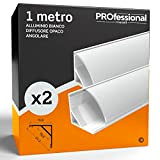 2 Profili Angolari da 1m Alluminio Bianco per Strisce LED Copertura Opaca larghezza max striscia led 10.5mm - 15.8 x ...