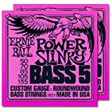 2 set di corde per basso Ernie Ball 2821 Nickel RoundWound Power Slinky 5 corde (