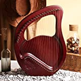 24 String Lyre Harp Wood Wood Mahogany Harp con carry borse Tuning Wrench String regalo per principianti Amanti musicali per ...