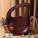 24 Strings Lyre Harp for Adult, Strings Wooden Harp Instrument, Lyre Instrument Harp with Tuning Wrench, Bag Best Gift for ...