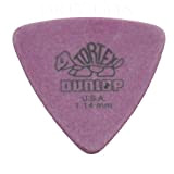 24 x Dunlop, modello Tortex Triangle-Plettri da chitarra, 1,14 mm, colore: Viola-Plettro In una comoda scatola di latta