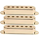 3 pezzi in ottone Single Coil Guitar Pickup Cover Accessori per chitarra compatibile con chitarra elettrica ST SQ (48mm)(Oro)