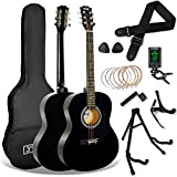 3rd Avenue Pacchetto con chitarra acustica di dimensioni standard 4 4 livello beginner, Custodia da trasporto, Plettri e corde di ...