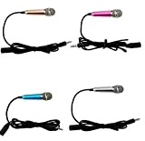 4 Stücke Mini Mikrofon Tragbar Vokal Mikrofon Mini Karaoke Mikrofon für Handy Laptop Notebook, 4 Farben