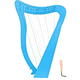 57x40x21cm Arpa a 15 corde, 57x40x21cm Arpa a 15 corde in legno composito Strumento musicale retrò classico per principianti(blu)