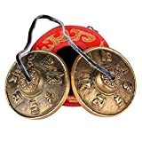 6.5cm Tibetan Buddhist Tingsha Tibetano Meditazione Campana Cembalo Chakra con Buddista Simboli Fortunati
