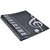 80 fogli A4 cartelle per libri musicali per pianoforte, fascia per spartiti corali, cartella per musica, materiale impermeabile per archiviare ...