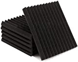 Acoustic Sound Foam Panels, 2 Pack Charcoal Soundproofing Treatment Studio Wall Padding Sound Absorbing Fireproof Pyramid