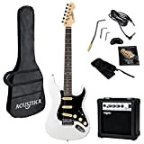 Acustika - chitarra elettrica 39’ - incluso amplificatore per chitarra da 10 watt, corde di sostituzione, Custodia, tracolla, plettri e ...