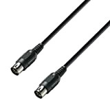 Adam Hall Cables K3MIDI0300BLK - Cavo MIDI, 3 m, colore nero