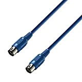 Adam Hall Cables K3MIDI0300BLU 3 Star Serie - Cavo MIDI, 3 m, colore blu