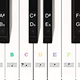 Adesivi colorati per pianoforte per tasti 88/61/54/49, adesivi per tastiera per tasti bianchi e neri, trasparenti e rimovibili, perfetti per ...