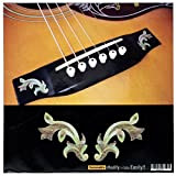 Adesivi intarsio per ponte chitarra acustica – tradizionale (set L&R) – bianco perla