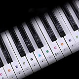 Adesivi per Tasti per Pianoforte, Adesivi per Tastiera per Tastiere 88/61/54/49/37 Tasti, Adesivo Colorati per Tastiera del Pianoforte, Trasparenti, Musicali ...