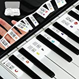 Adesivi per Tastiera di Pianoforte, 88 Tasti Guida Alle Note di Pianoforte, Adesivi per Pianoforte in Silicone Riutilizzabili, Etichette di ...