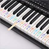 Adesivi per tastiera pianoforte per tasti 25/49/61/54/88, trasparenti, rimovibili, per tasti bianchi e neri, accessori per tastiera per bambini, principianti, ...