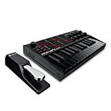 AKAI Professional MPK Mini MK3 Black + M-Audio SP-2 - Tastiera MIDI Controller USB con 25 Tasti, 8 PAD e ...
