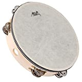 AKLOT 25cm tamburello tenuto 10 pollici in mano tamburello doppia fila campana di metallo Jingles faggio strumento musicale educativo a ...