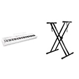 Alesis Recital White Pianoforte Pianola con Casse, 5 Suoni, 88 Tasti Semi Pesati & RockJam Xfinity Supporto per tastiera preassemblato ...