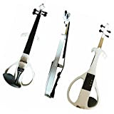 ALFAAL Violino Elettrico Bianco Fatto A Mano Violino Elettronico Acustico con Fiocco Bianco Principiante Violino