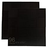 Allxinlog - Confezione da 96 pannelli fonoassorbenti da parete in schiuma acustica, 30,5 x 30,5 x 2,5 cm (96 nero)