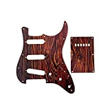 Alnicov Battipenna sostitutivo ad 11 fori, per chitarra Fender Stratocaster SSS, in plastica, placca posteriore inclusa, color legno