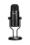 Amazon Basics - Microfono professionale USB a condensatore, controllo del volume e display OLED, nero