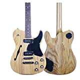 AMINIY 6 Corde Semi Hollow Electric Guitar Guitar Body Black PickGuard Acero Neck Dreewood Dingerboard