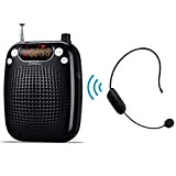 Amplificatore vocale, SHIDU S18 Amplificatore di voce senza fili Altoparlante portatile ricaricabile con sistema PA da 10W con FM microfono ...