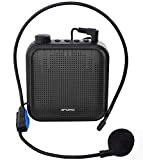 Amplificatore Vocale, Sistema PA Ricaricabile da 12 W (1200 mAh) con Microfono Cablato per Insegnanti, Guida Turistica e altro (Nero)