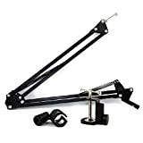 ANGEEK Extendable Recording Microphone Holder Microphone Suspension Boom Scissor Arm Stand for Radio Broadcast Professional Stage Microphone Arm Holder