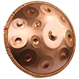 ANTETOK Tamburo per handpan Gold Harmonic, 12 note, in acciaio, 52 cm, con morbida borsa per la mano, percussione armonica ...