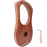 Arpa lira, legno di palissandro durevole stabile 7 corde di metallo chiave girevole arpa in legno regalo strumento musicale portatile