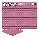 Arrowzoom New 12 Pack of (25 X 25 X 5cm) Pyramid Acoustic Foam Studio Absorbing Tiles Pads Wall Panels (Burgundy)