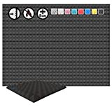 Arrowzoom New 12 Pack of (50 X 50 X 5 cm) Pyramid Acoustic Foam Studio Absorbing Tiles Pads Wall Panels ...