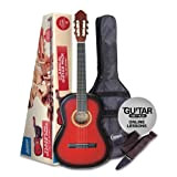 Ashton CG44 - Set completo chitarra 4/4 rossa burst, con accessori