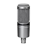 Audio-Technica AT2020GM Microfono cardioide a condensatore (connessione XLR) per voce fuori campo, podcasting, streaming e registrazione, Metallico