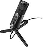 Audio Technica ATR2500X Cardioid Condenser USB Microphone Includes Desk Stand 2 (6.6') cables: USB-C to USB-C, USB-C to USB-A (Black)