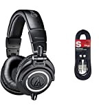Audio-Technica M50x Cuffie professionali da studio per registrazione in studio, creatori, DJ, giochi, podcast e ascolto quotidiano - Nero & ...