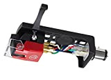 Audio Technica VM540ML/H Dual Moving Magnet Phono Cartridge/Headshell Combo Kit with MicroLine Stylus 1/2" Mount (Black/Red)